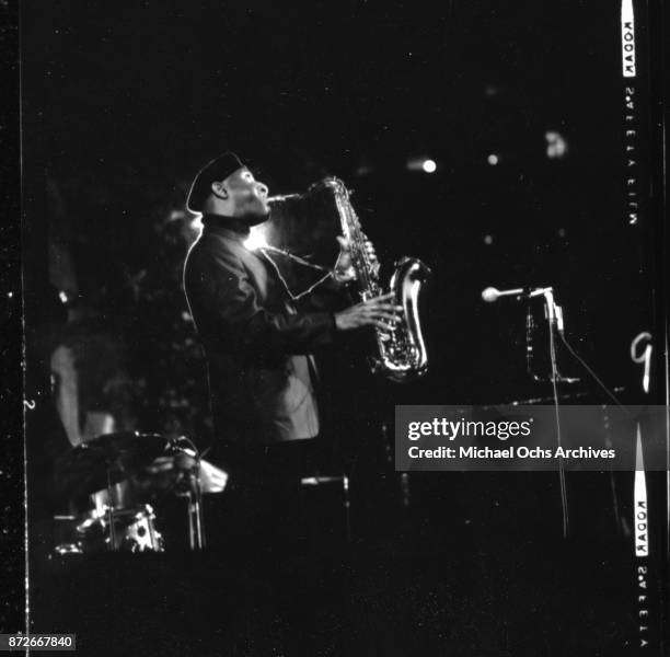 Jazz musician Sonny Rollins performs onstage for his album "Sonny Rollins on Impulse!" which was recorded on July 8, 1965.