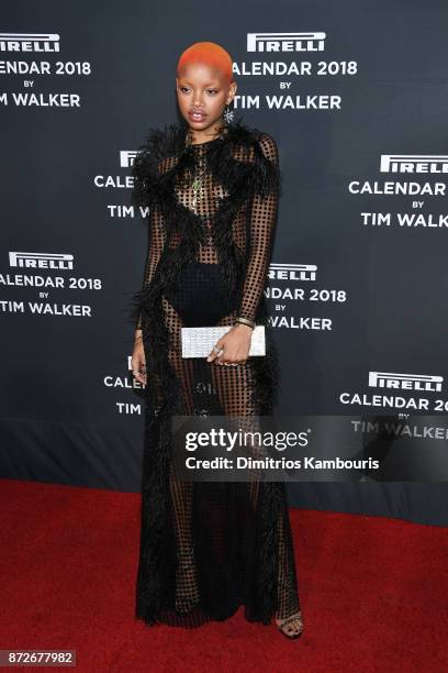 Slick Woods attends the 2018 Pirelli Calendar Launch Gala at The Pierre Hotel on November 10, 2017 in New York City.