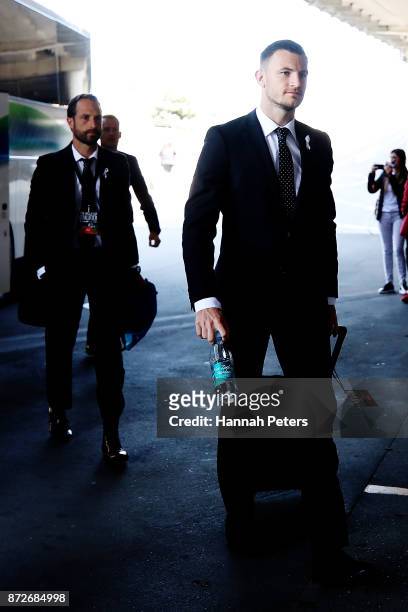 Tommy Smith of the All Whites arrives for the 2018 FIFA World Cup Qualifier match between the New Zealand All Whites and Peru at Westpac Stadium on...