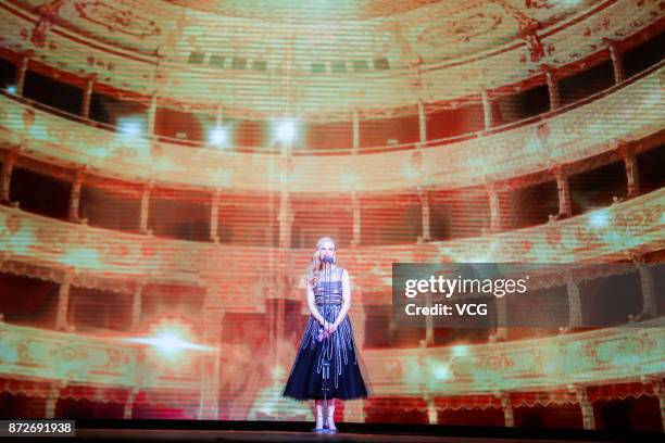 Actress Nicole Kidman speaks during 2017 Alibaba Singles' Day Global Shopping Festival gala at Mercedes-Benz Arena on November 10, 2017 in Shanghai,...