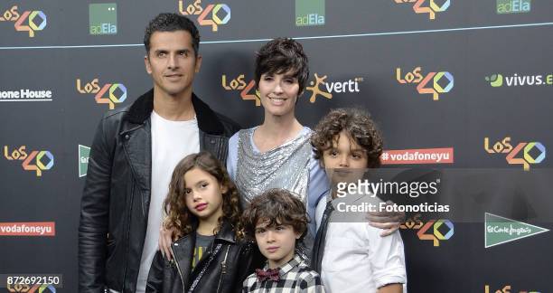 Orson Salazar , Paz Vega and sons attend 'Los 40 Music Awards' photocall at the WiZink Center on November 10, 2017 in Madrid, Spain.