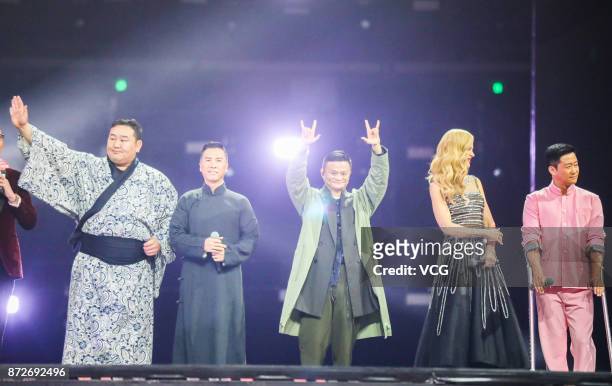 Mongolian sumo champion Asashoryu Akinori, actor Donnie Yen, Alibaba Group Chairman Jack Ma, actress Nicole Kidman and actor Wu Jing attend 2017...