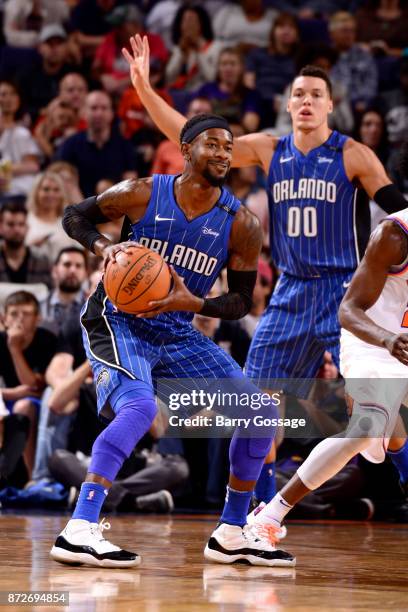 Terrence Ross of the Orlando Magic handles the ball against the Phoenix Suns on November 10, 2017 at Talking Stick Resort Arena in Phoenix, Arizona....