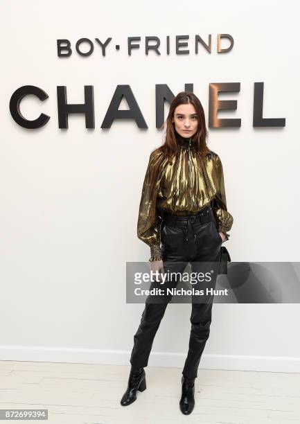 Model Carolina Thaler attends as CHANEL celebrates the launch of the Coco Club, a Boy-Friend Watch event at The Wing Soho on November 10, 2017 in New...