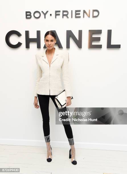 Model Cindy Bruna attends as CHANEL celebrates the launch of the Coco Club, a Boy-Friend Watch event at The Wing Soho on November 10, 2017 in New...