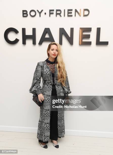 Filmmaker Crystal Moselle, wearing CHANEL, attends as CHANEL celebrates the launch of the Coco Club, a Boy-Friend Watch event at The Wing Soho on...