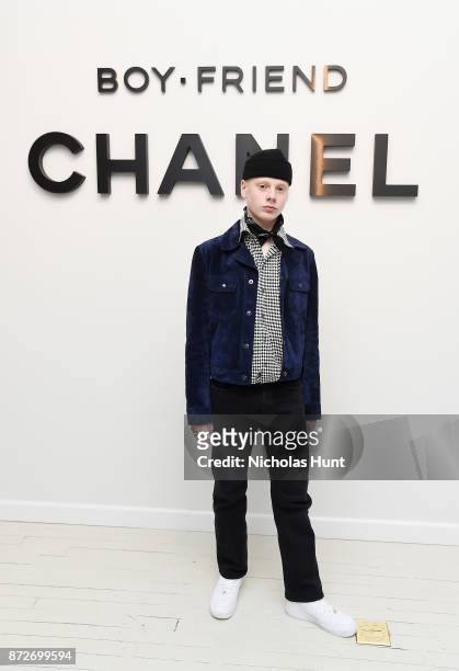 Model Leo Mandella attends as CHANEL celebrates the launch of the Coco Club, a Boy-Friend Watch event at The Wing Soho on November 10, 2017 in New...
