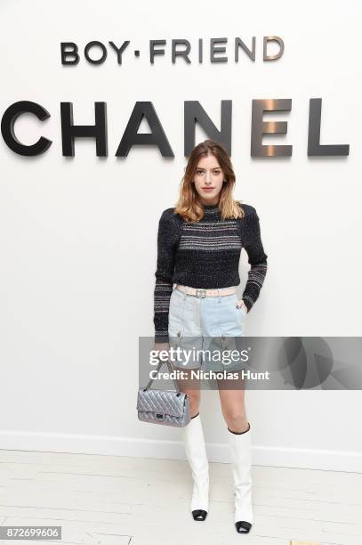 Photographer Clara Mathilde McGregor, wearing CHANEL, attends as CHANEL celebrates the launch of the Coco Club, a Boy-Friend Watch event at The Wing...