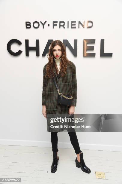 Model Lea Julian attends as CHANEL celebrates the launch of the Coco Club, a Boy-Friend Watch event at The Wing Soho on November 10, 2017 in New York...