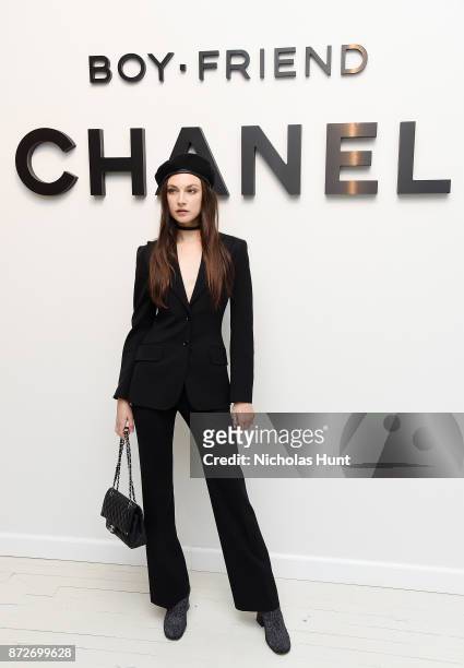 Model Jacquelyn Jablonski attends as CHANEL celebrates the launch of the Coco Club, a Boy-Friend Watch event at The Wing Soho on November 10, 2017 in...