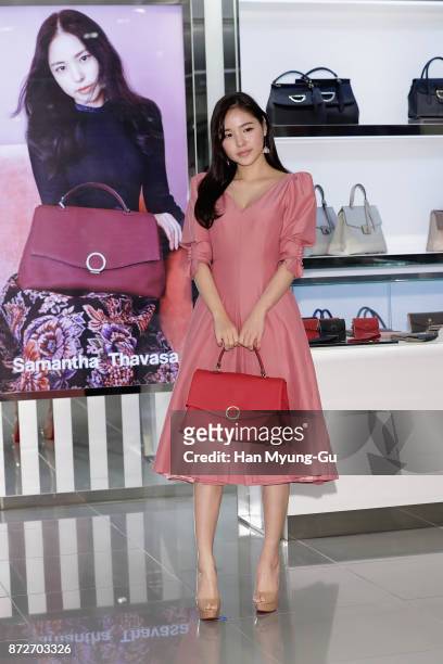 South Korean actress Min Hyo-Rin attends the "Samantha Thavasa" Launch on November 10, 2017 in Seoul, South Korea.
