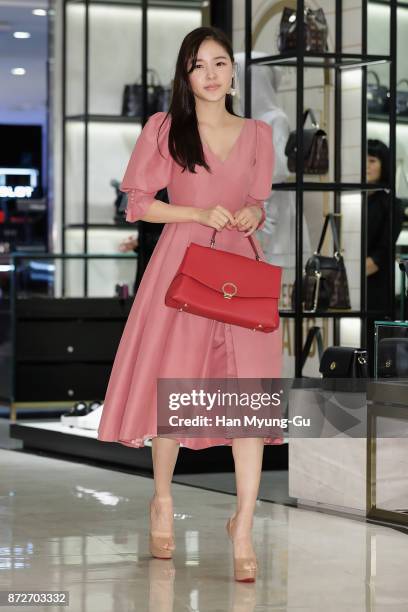 South Korean actress Min Hyo-Rin attends the "Samantha Thavasa" Launch on November 10, 2017 in Seoul, South Korea.