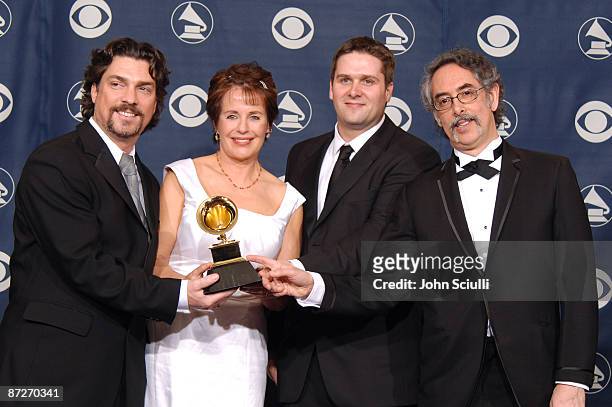 Steve Rosenthal, Anna Lomax Wood, Adam Ayan and Jeffrey Greenberg, winners of Best Historical Album for "The Complete Library of Congress Recordings...