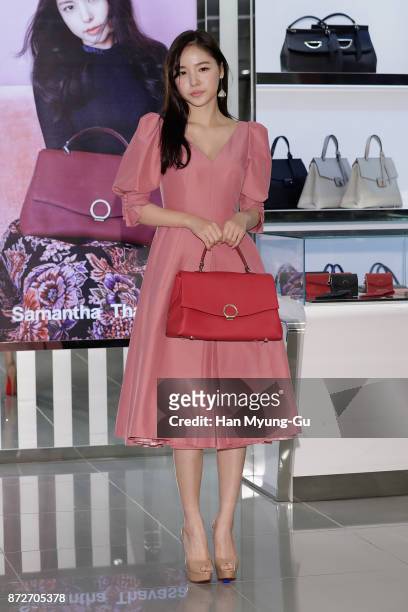 South Korean actress Min Hyo-Rin attends the "Samantha Thavasa" Launch on November 10, 2017 in Seoul, South Korea.