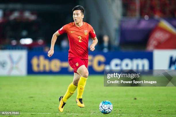 Ren Hang of China in action during their 2018 FIFA World Cup Russia Final Qualification Round Group A match between China PR and Uzbekistan on 31...