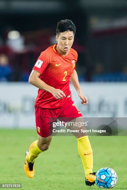 Ren Hang of China in action during their 2018 FIFA World Cup Russia Final Qualification Round Group A match between China PR and Uzbekistan on 31...