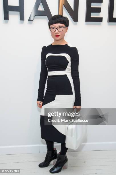 JiaJia Fei, Jewish Museum Digital Director, attends the CHANEL celebration of the launch of The Coco Club at The Wing Soho on November 10, 2017 in...