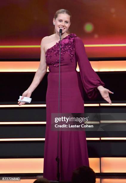 Honoree Amy Adams accepts the American Cinematheque Award onstage during the 31st Annual American Cinematheque Awards Gala at The Beverly Hilton...