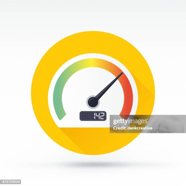 speedometer icon - mileometer stock illustrations