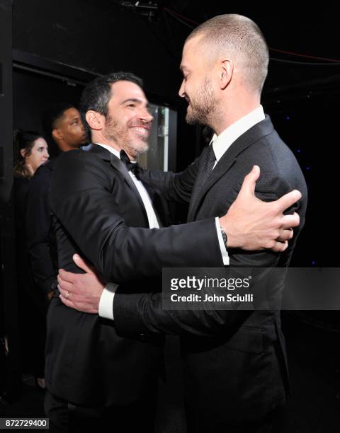 Chris Messina and Justin Timberlake attend the 31st American Cinematheque Award Presentation Honoring Amy Adams Presented by GRoW @ Annenberg....