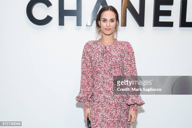 Singer-songwriter Sophie Auster, wearing CHANEL attends the CHANEL celebration of the launch of The Coco Club at The Wing Soho on November 10, 2017...
