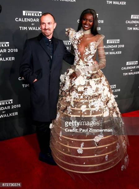 Tim Walker and Duckie Thot attend Pirelli Calendar 2018 Launch Gala at The Manhattan Center on November 10, 2017 in New York City.