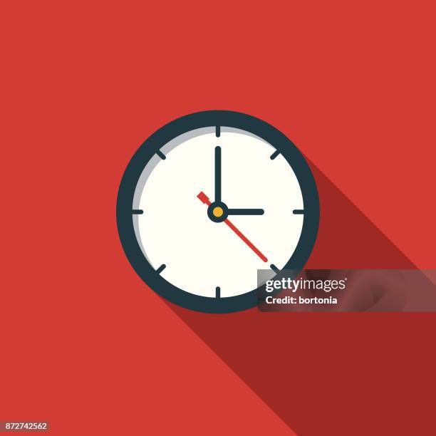 time flat design education icon with side shadow - clock stock illustrations