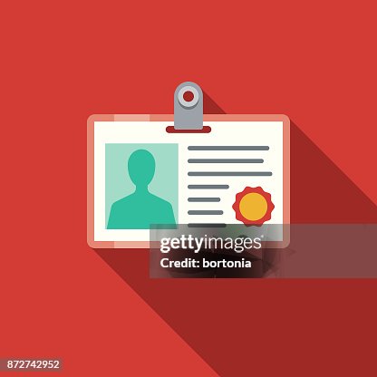 學生 ID 平面設計教育圖示帶側陰影 學生 ID 平面設計教育圖示帶側陰影