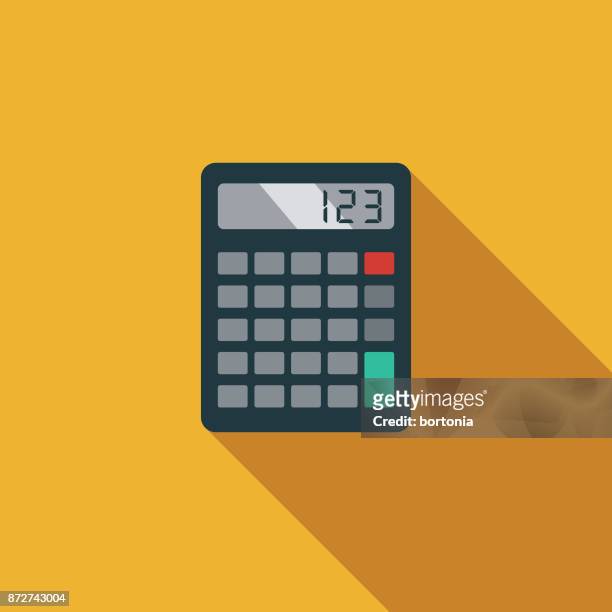 math flat design education icon with side shadow - calculator stock illustrations