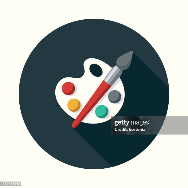 fine arts flat design education icon with side shadow - artist palette stock illustrations