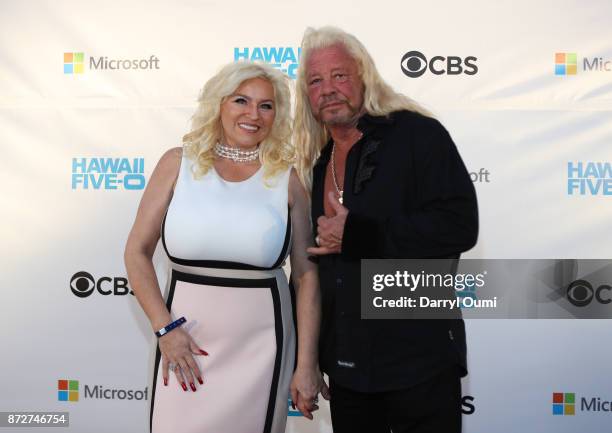 Beth Chapman and Duane Chapman attend the Sunset on the Beach event celebrating season 8 of "Hawaii Five-0" at Queen's Surf Beach on November 10,...