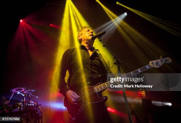 Paul Humphreys,Andy McCluskey,Martin Cooper of OMD perform at O2 Guildhall on November 10, 2017 in Southampton, England.