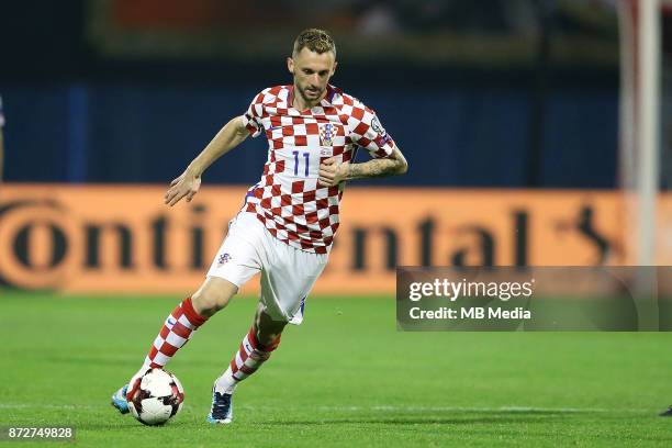 Marcelo Brozovic of Croatia controls the ball during the FIFA 2018 World Cup Qualifier play-off first leg match between Croatia and Greece at...
