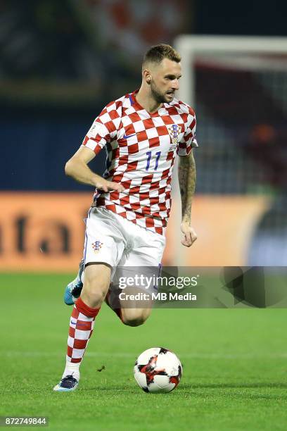 Marcelo Brozovic of Croatia controls the ball during the FIFA 2018 World Cup Qualifier play-off first leg match between Croatia and Greece at...