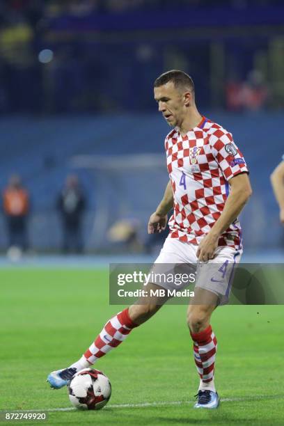 Ivan Perisic of Croatia controls the ball during the FIFA 2018 World Cup Qualifier play-off first leg match between Croatia and Greece at Maksimir...