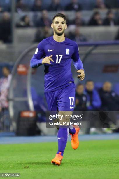 Panagiotis Tachtsidis of Greece runs during the FIFA 2018 World Cup Qualifier play-off first leg match between Croatia and Greece at Maksimir Stadium...