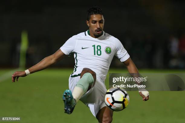 Saudi Arabia midfielder Salem Al Dawsari during the match between Portugal v Saudi Arabia International Friendly at Estadio do Fontelo on November...