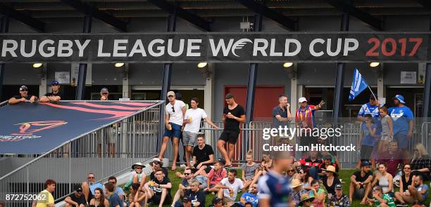 General view of the crowd during the 2017 Rugby League World Cup match between Samoa and Scotland at Barlow Park on November 11, 2017 in Cairns,...