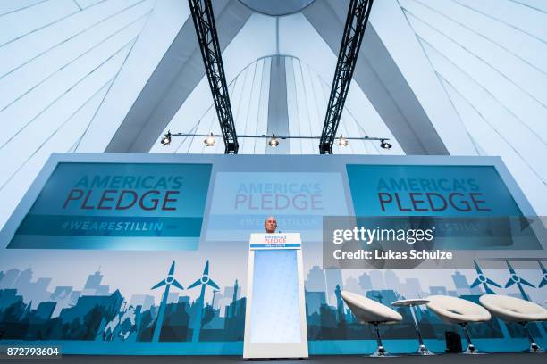 American businessman Michael Bloomberg talks at a discussion at the America's Pledge launch event at the U.S. "We Are Still In" pavilion at the COP...