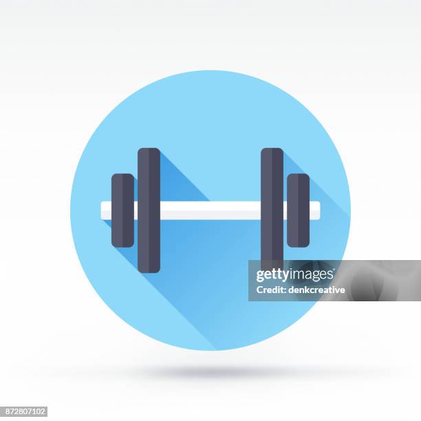 dumbbell icon - lifting dumbells stock illustrations