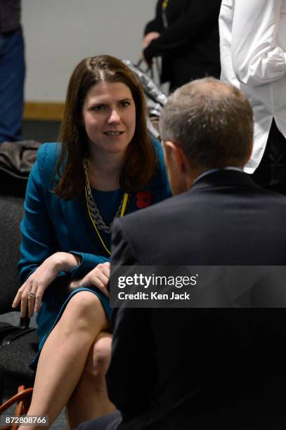 Scottish Liberal Democrat leader Willie Rennie chats with the UK party Deputy Leader Jo Swinson MP during the Scottish Liberal Democrats' autumn...
