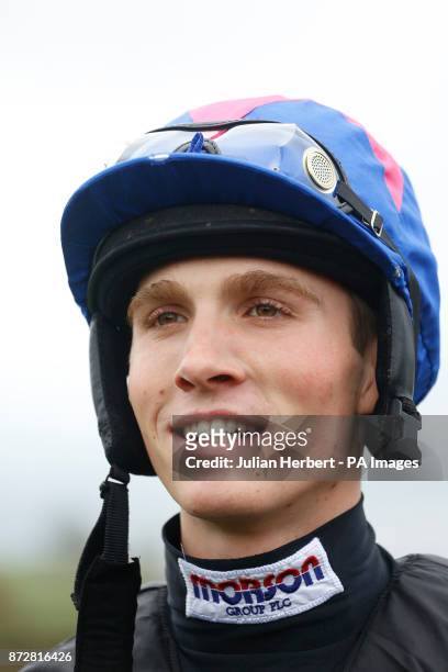 Harry Cobden waits to ride Cue Card in a racecourse gallop during Badger Chase Day at Wincanton Racecourse. PRESS ASSOCIATION Photo. Picture date:...