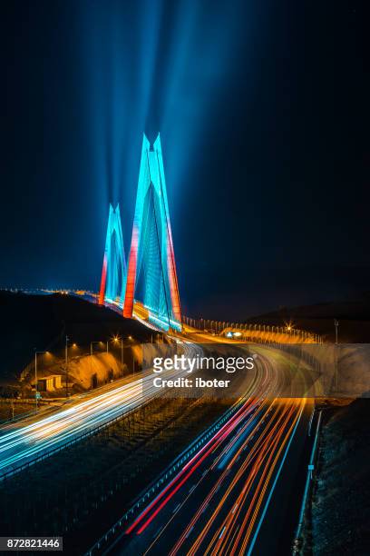 yavuz sultan selim bridge, istanbul, turkey - istanbul bridge stock pictures, royalty-free photos & images