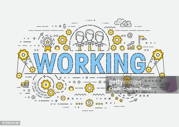 thin concept - working - digital transformation cloud stock illustrations