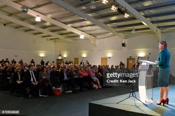 Liberal Democrat Deputy Leader Jo Swinson MP during the Scottish Liberal Democrats' autumn conference on November 11, 2017 in Dunfermline, Scotland.