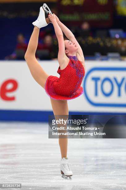 Mariah Bell of the USA competes in the Ladies free skating during the ISU Grand Prix of Figure Skating at on November 11, 2017 in Osaka, Japan.