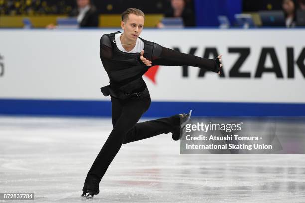 Michal Brezina of Czech Republic competes in the Men free skating during the ISU Grand Prix of Figure Skating at on November 11, 2017 in Osaka, Japan.