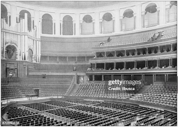 antique photograph of london: royal albert hall - chelsea stock illustrations