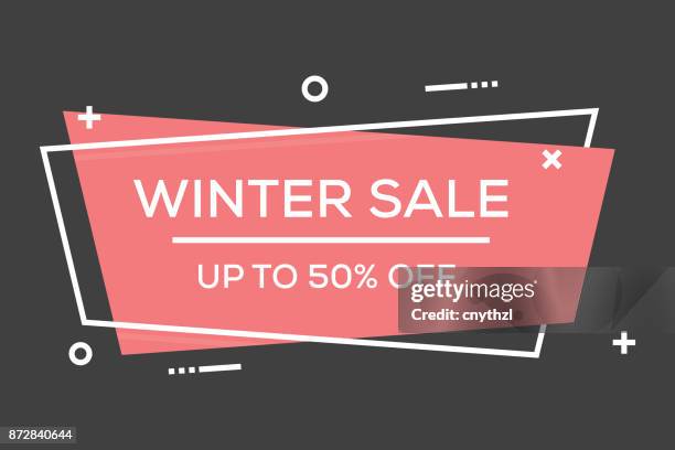 winter sale flat line banner - discount store stock illustrations