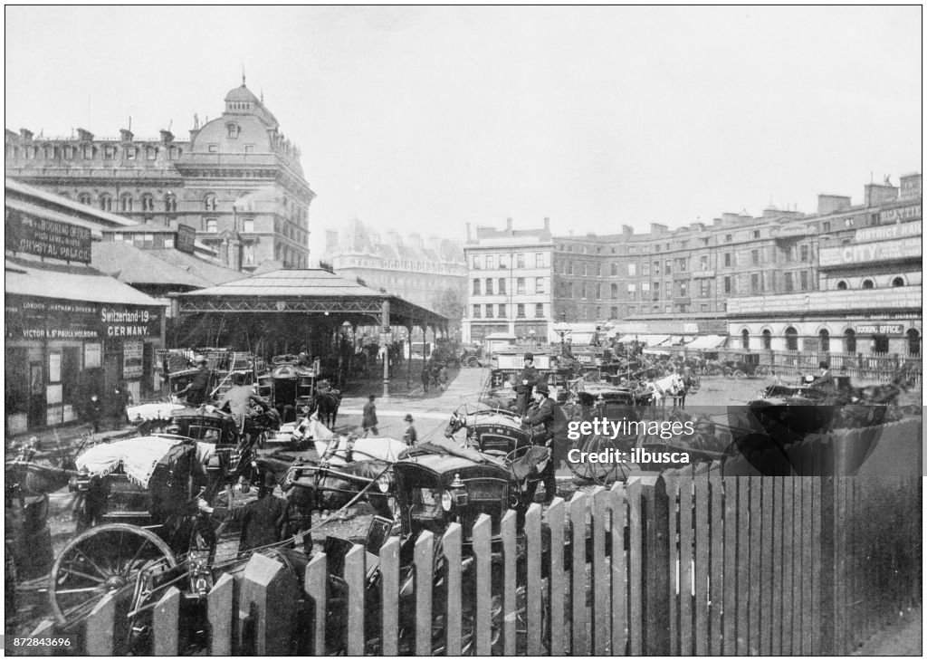 Antique photograph of London: Victoria Station